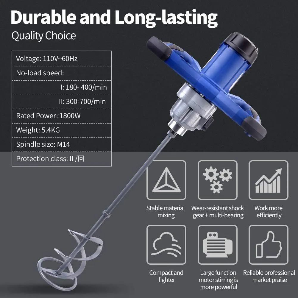 Mixer Machine 1800W Mixing Drill Tool Adjustable 7 Speeds product image