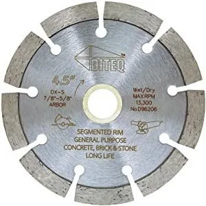 Diamond Tip Cutting Disc Segmented 4.5 Inch x .080 x 7/8 Inch product image