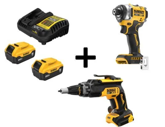20V MAX XR 1/4 Inch Impact Driver & Drywall Screwgun with 2 5Ah Batteries & Char product image