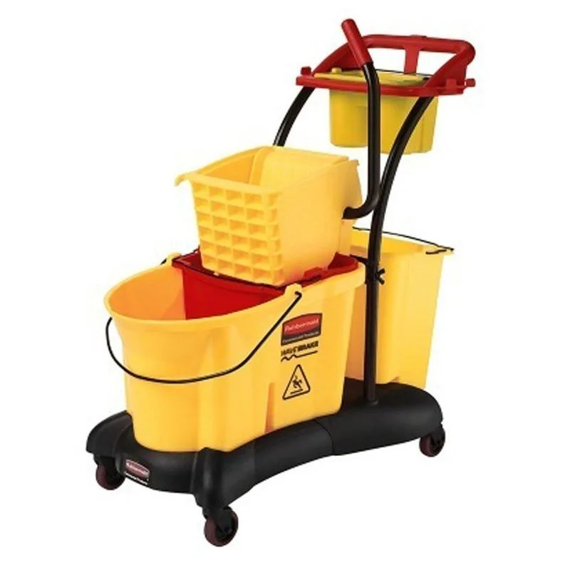 Mop Bucket with Trolley Mopping Wave Break (Yellow) product image