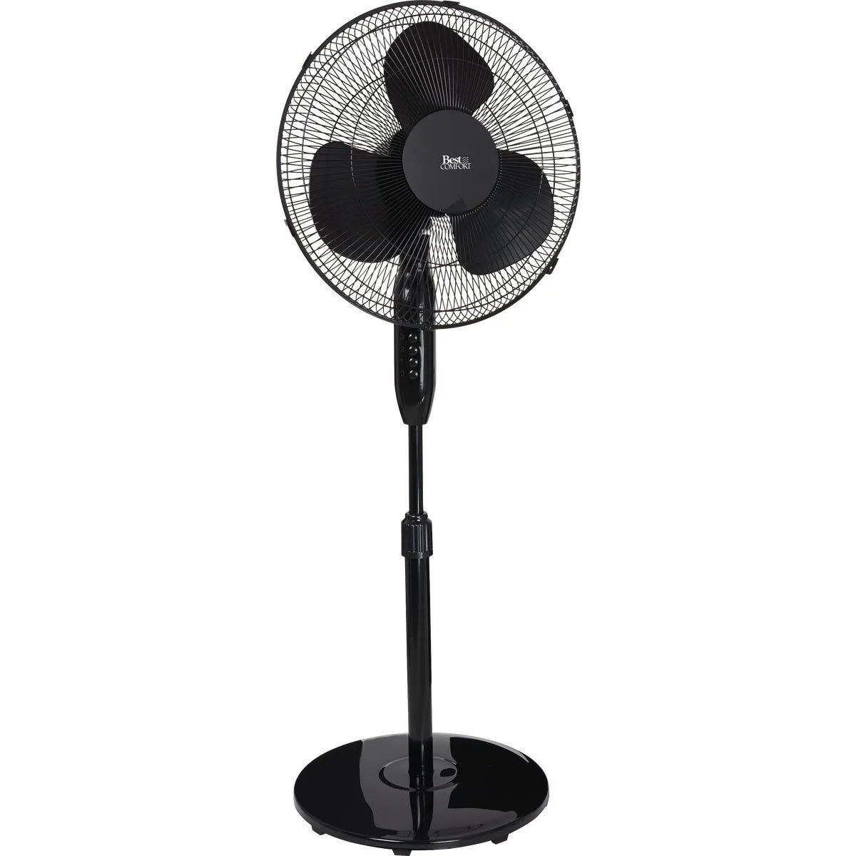 16 Inch 3 Best Comfort 16 Inch 3-Speed Extends to 49 Inch H. Black Oscillating Pedestal Fan product image