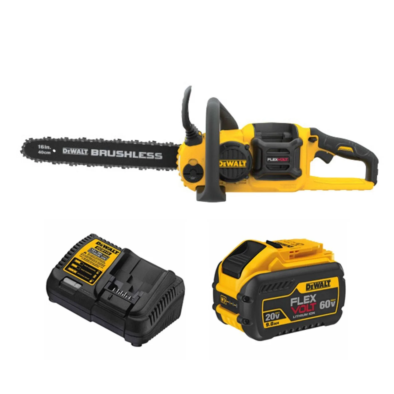 FLEXVOLT 60V MAX 16 Inch Brushless Chainsaw Kit with 9.0 Ah Battery & Charger product image