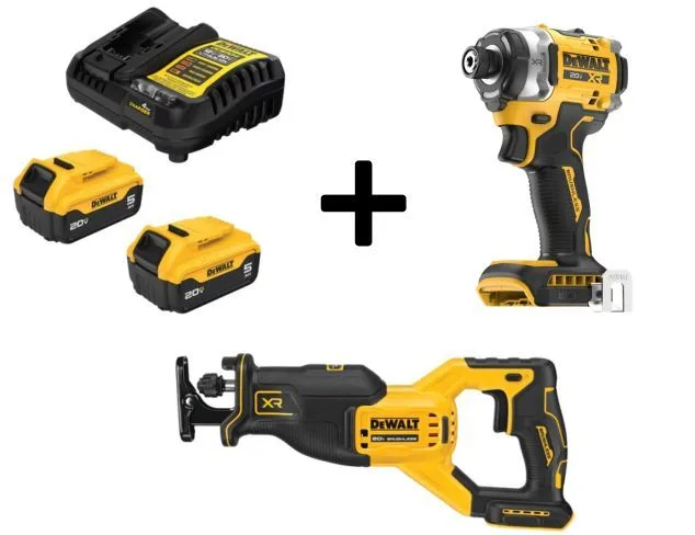 20V MAX XR Reciprocating Saw & 1/4 Inch Impact Driver with Batteries & Charger product image