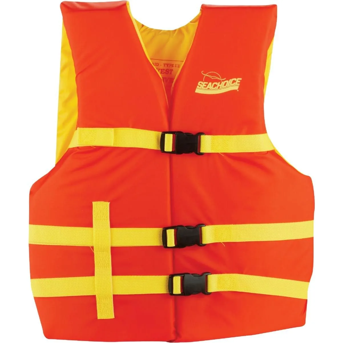 Seachoice Orange/Yellow Adult Type III & USCG 90Lb& Up Boating Life Vest 30 Inch-52 Inch product image