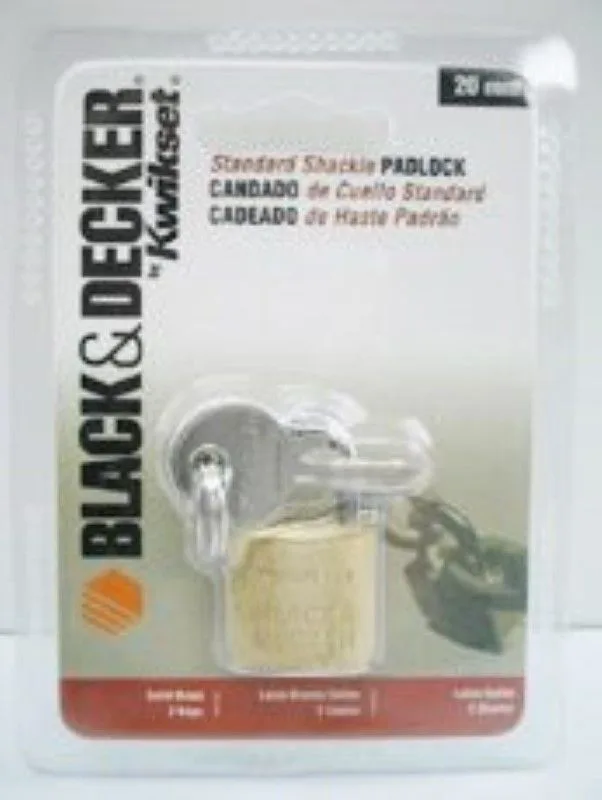 & Decker Black & Decker Padlock 20mm Brass (36/case) product image