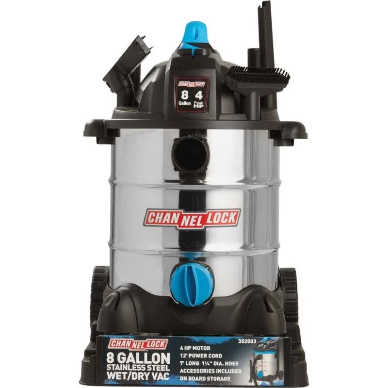 8 Gal. 4.0-Peak HP Stainless Steel Wet/Dry Vacuum product image
