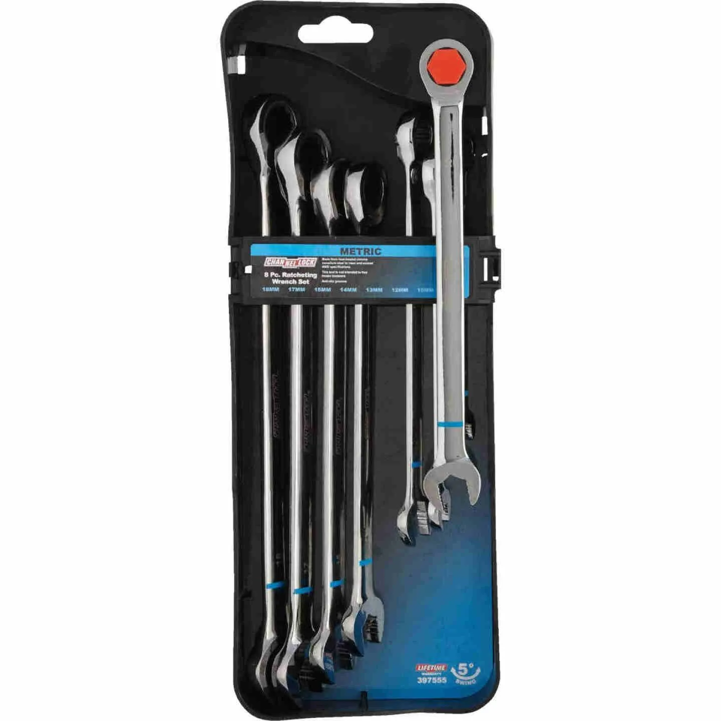 Metric 12-Point Ratcheting Combination Wrench Set (8 - 18MM)- 8pc product image