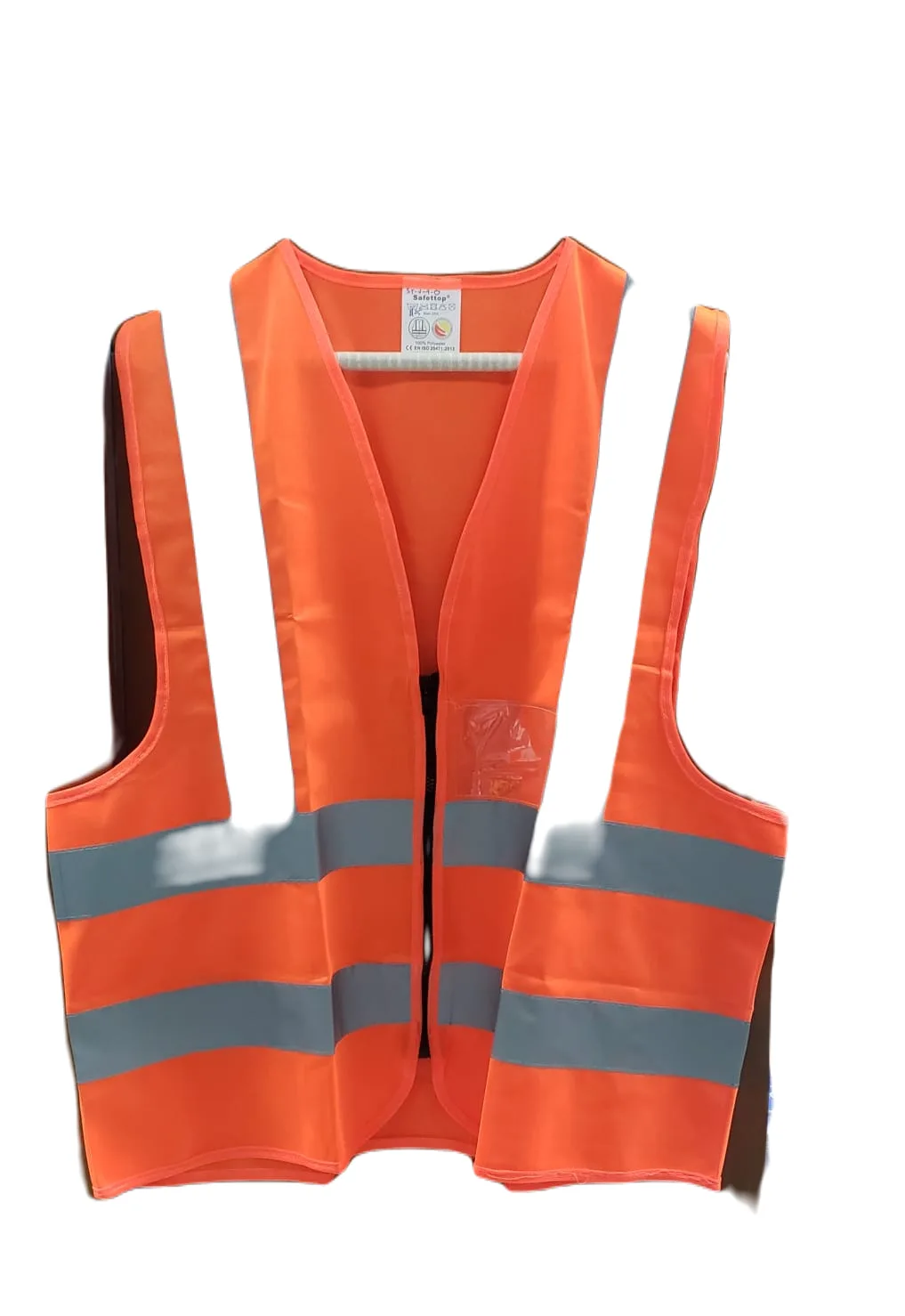 Traffic Vest 145 GSM - 3M Silver Reflective Velcro ID Pocket - Orange product image