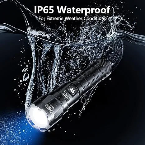 LED Rechargeable Flashlights High Lumens 6000LM Zoomable 3 Modes W/P product image
