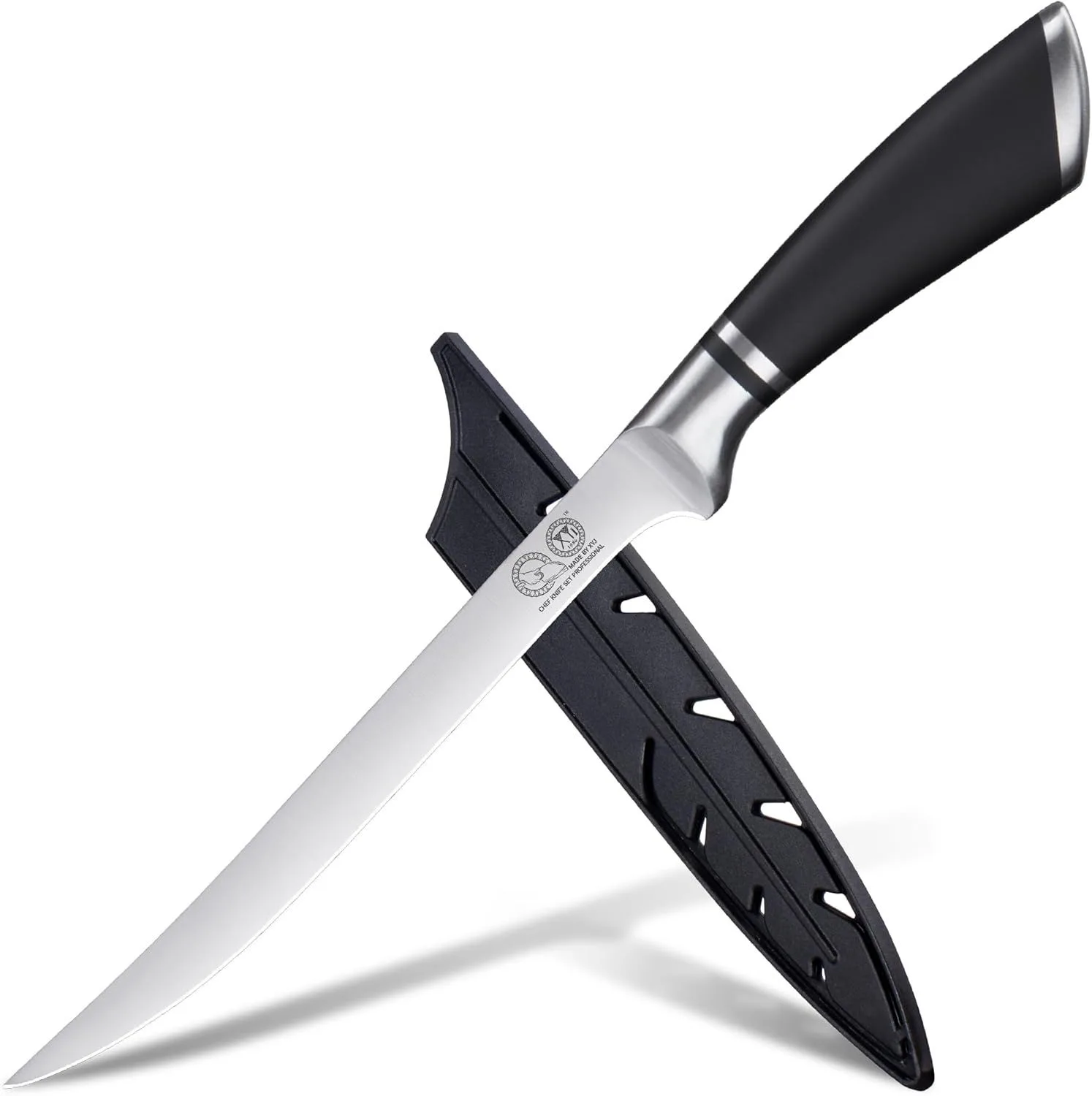 Professional Razor Sharp Stainless Steel Filleting Kitchen Knife 8 Inch with Sheath product image