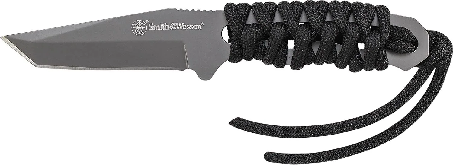 & Wesson 5.9 Inch High Carbon S.S. Full Tang Neck Knife with a 2.8in Tanto Bla product image