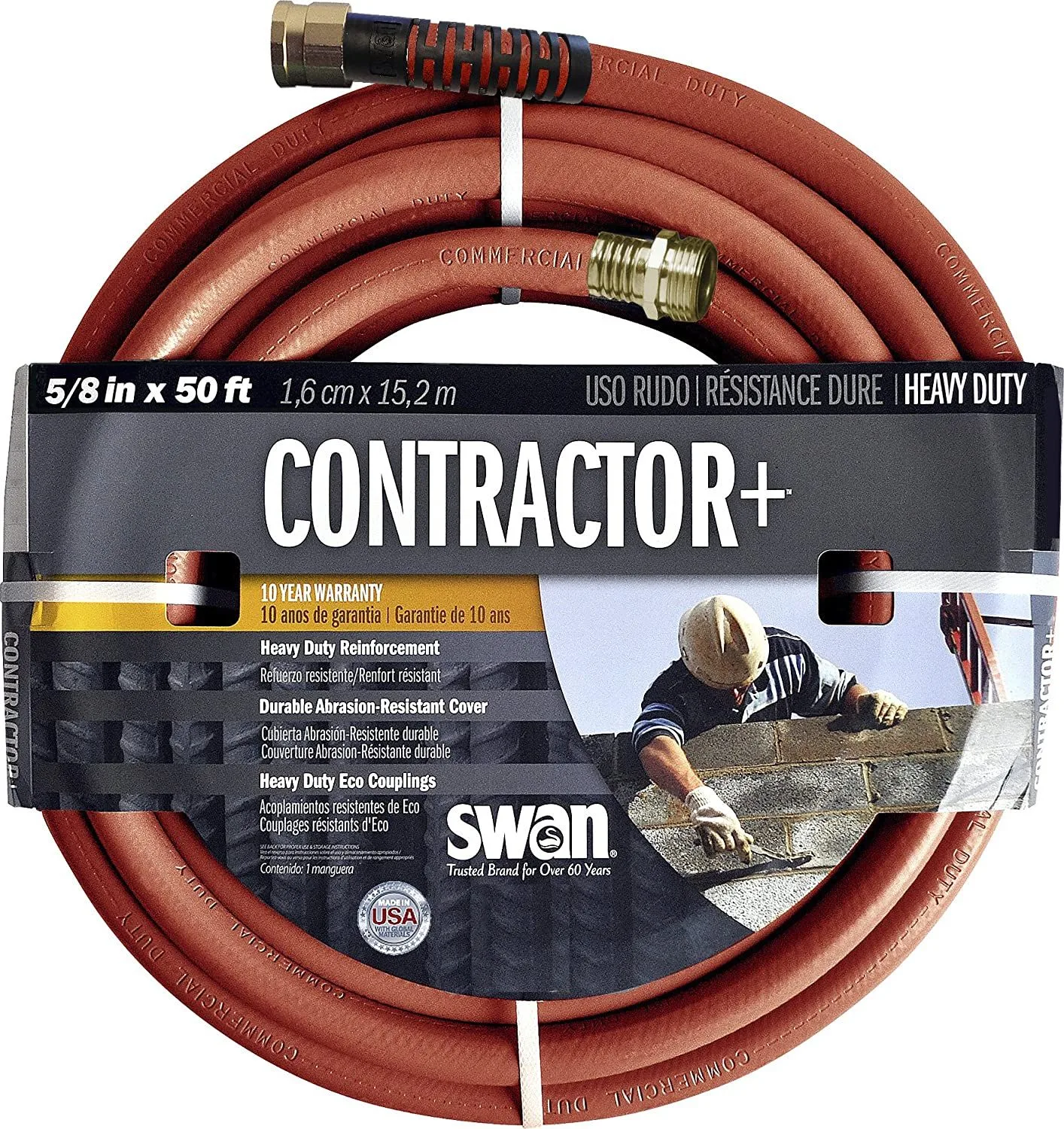Commercial Duty Water Hose 50' x 5/8 Inch Red product image