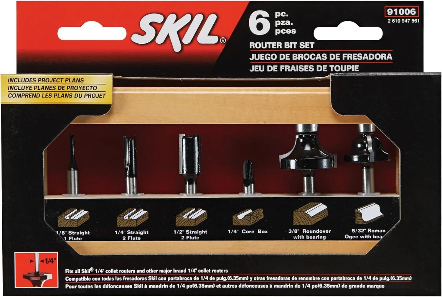 6pc Router Bit Set with Instructions product image