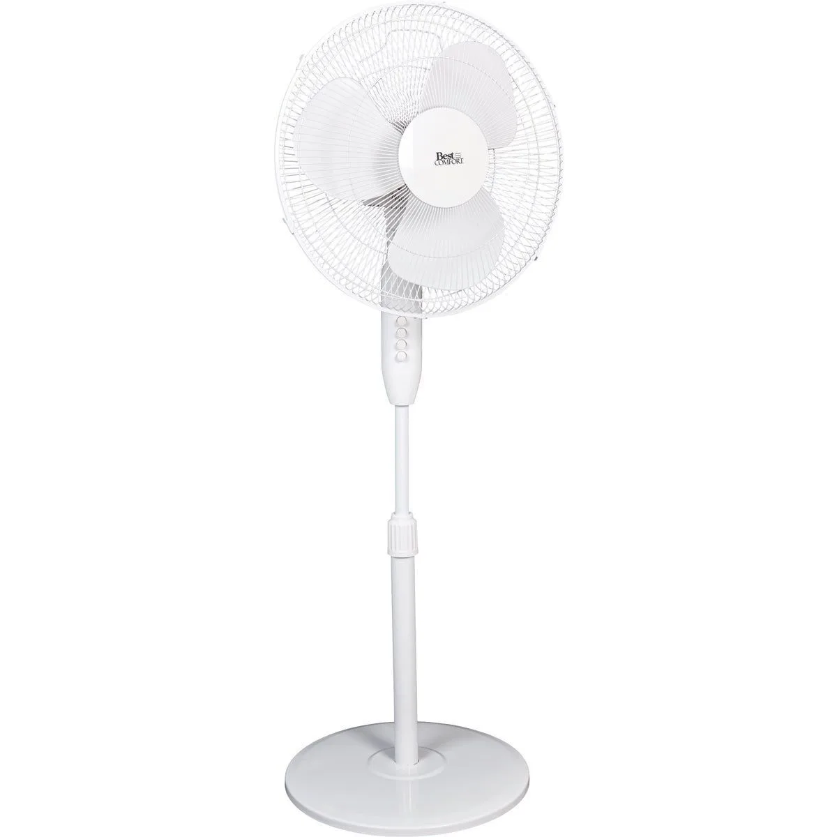 16 Inch 3 Best Comfort 16 Inch 3-Speed Extends to 49 Inch H. White Oscillating Pedestal Fan product image
