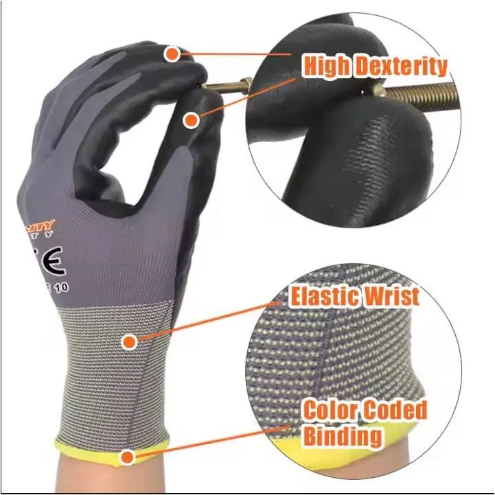Gauge Nylon Spandex Liner with Nitrile Foam Palm Coated Glove product image