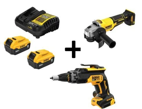 20V MAX XR 4 1/2 Inch Grinder & Drywall Screwgun with 2 Batteries & Charger product image