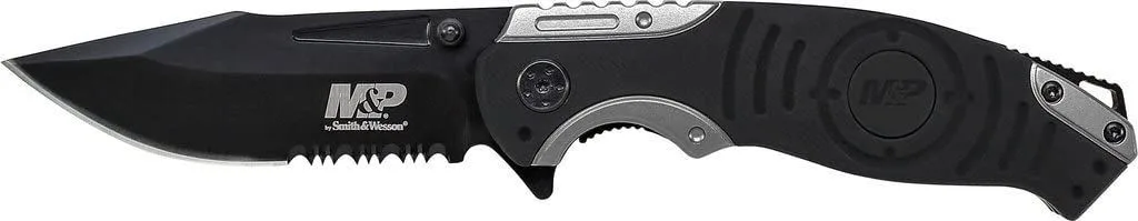& Wesson 8.2 Inch High Carbon S.S.3.5 Inch Serrated Clip Point Blade Folding Knife product image