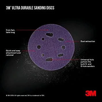 Ultra Durable 5 Inch Power Sanding Discs Universal Hole 180 Grit - 10/Pack product image