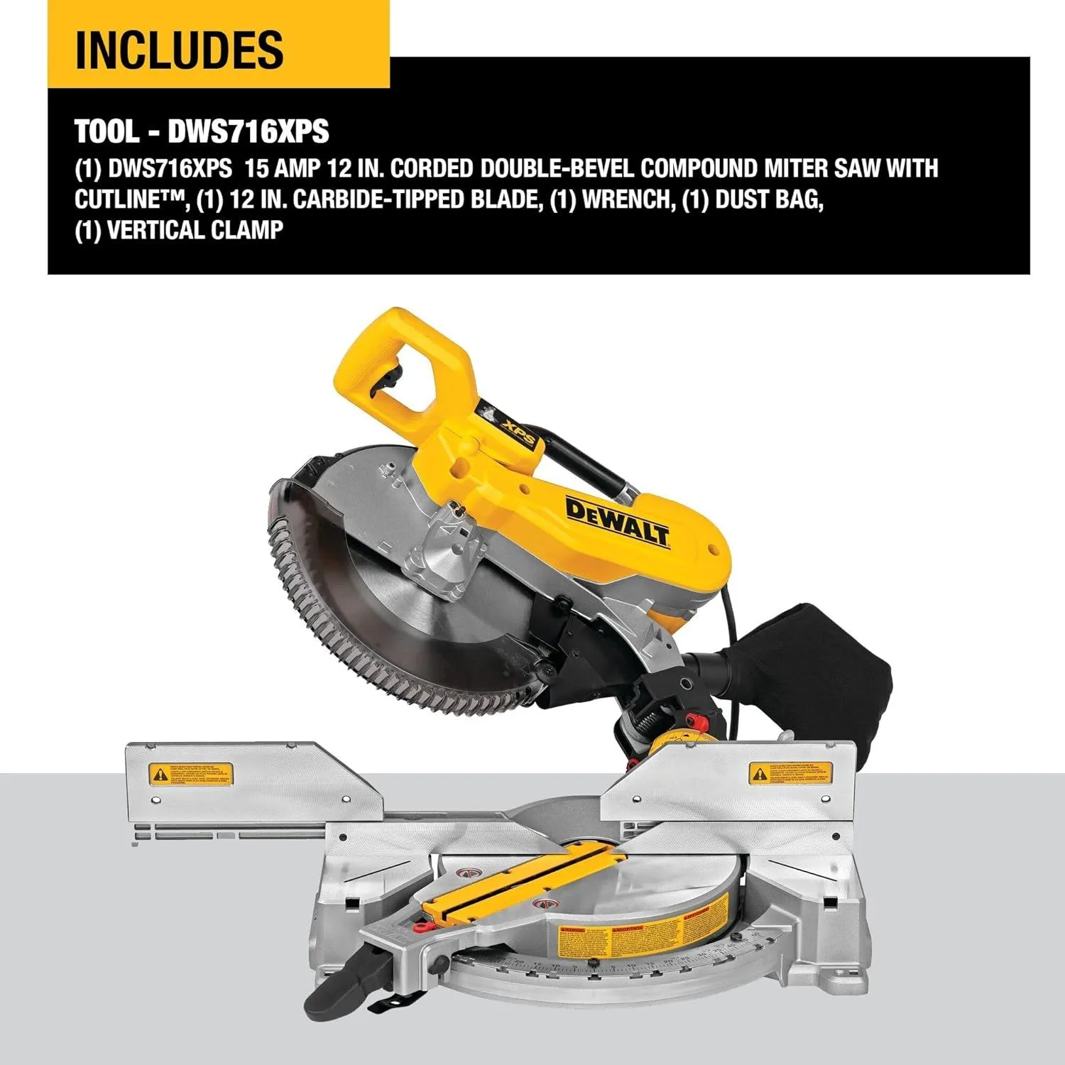 Double Bevel Compound Miter Saw 12 Inch 15Amp XPS Cutline product image