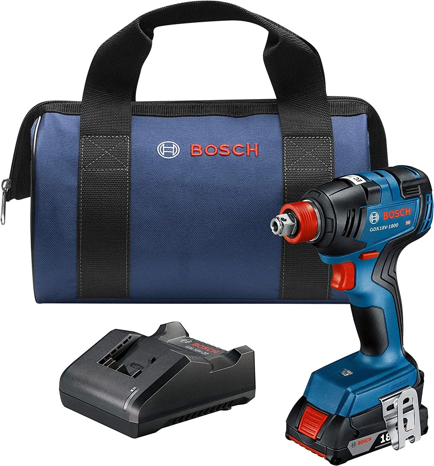 18V Brushless 1/4 Inch & 1/2 Inch 2N1 Bit/Socket Impact Driver Kit with 2.0Ah Battery product image