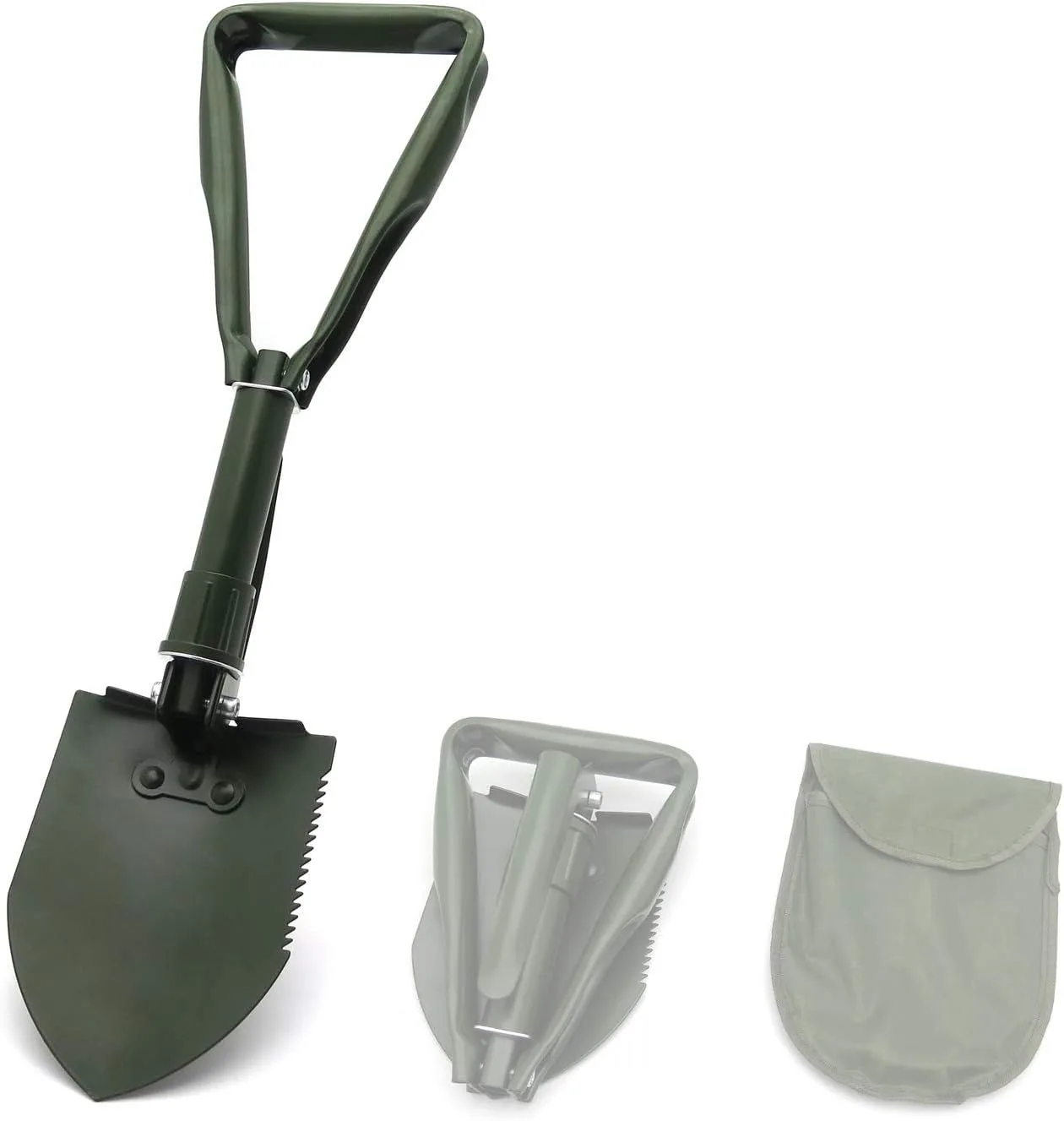 Green Tri-Fold Hiking Multi-Functional Military Folding Shovel Survival S product image