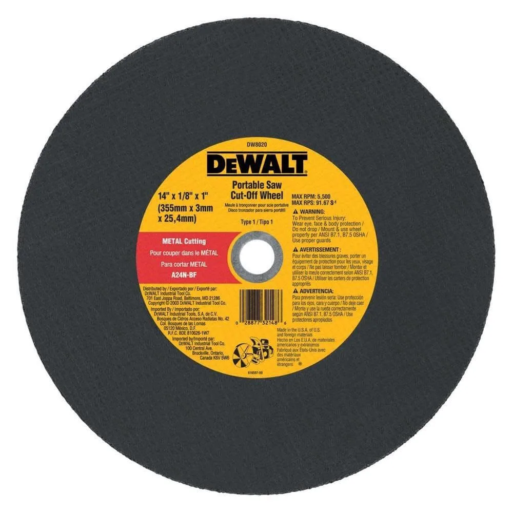 Metal Port Saw Cut-Off Wheel 14 Inch x 1/8 Inch x 1 Inch product image