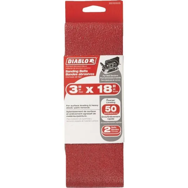 3 Inch x 18 Inch 50-Grit Sanding Belts (2pk) product image