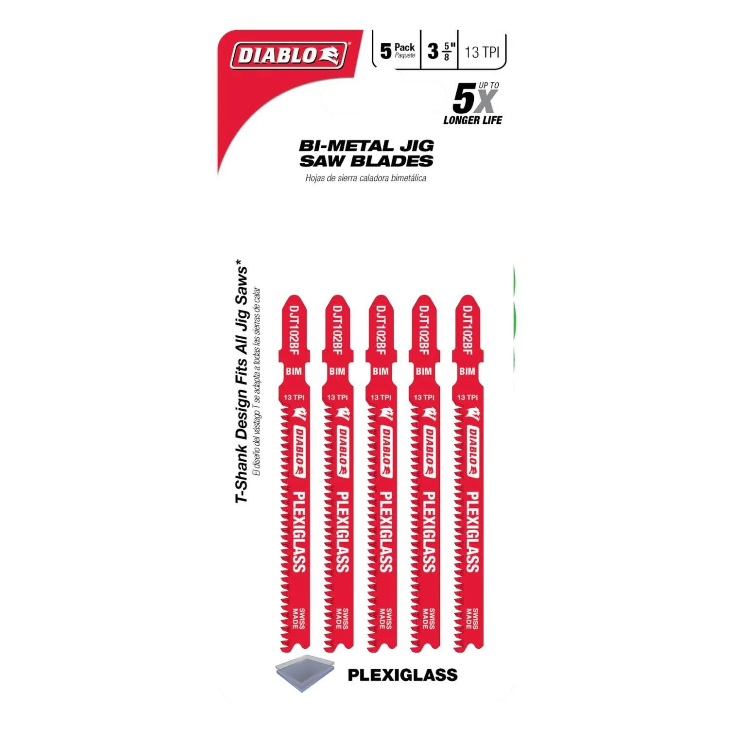 3-5/8 Inch 13TPI Bi-Metal Jig Saw Blades for Plexiglass (5-pk) product image