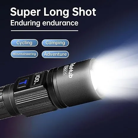 Rechargeable Flashligh 5 Modes Zoomable with LCD Digital Display product image