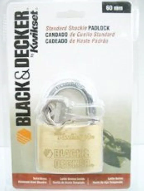 & Decker Black & Decker Padlock 60mm Brass (36/case) product image
