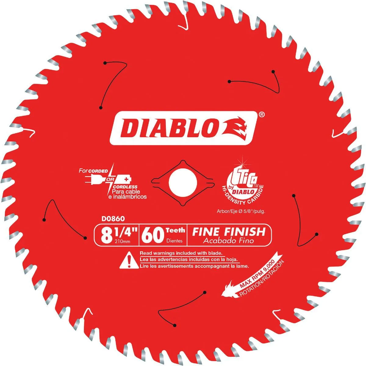8 1/4 Inch x 60-Tooth Fine Finish Saw Blade product image