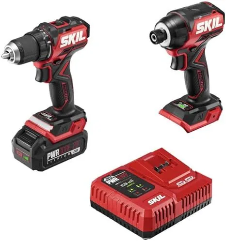 20V Brushless Compact Drill Driver & Impact Driver Kit with 2.0Ah Battery & Ch product image