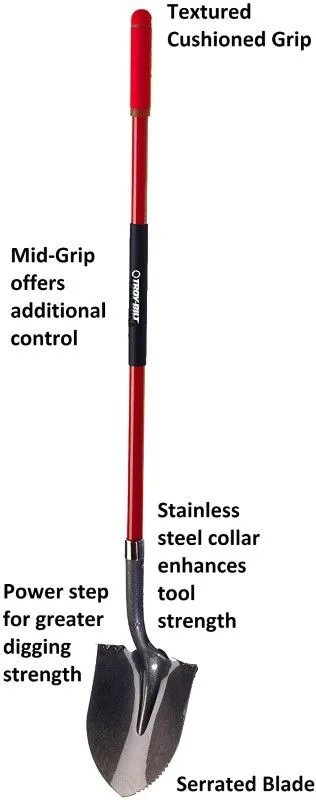 Fibreglass Long Handle Round Point Shovel product image
