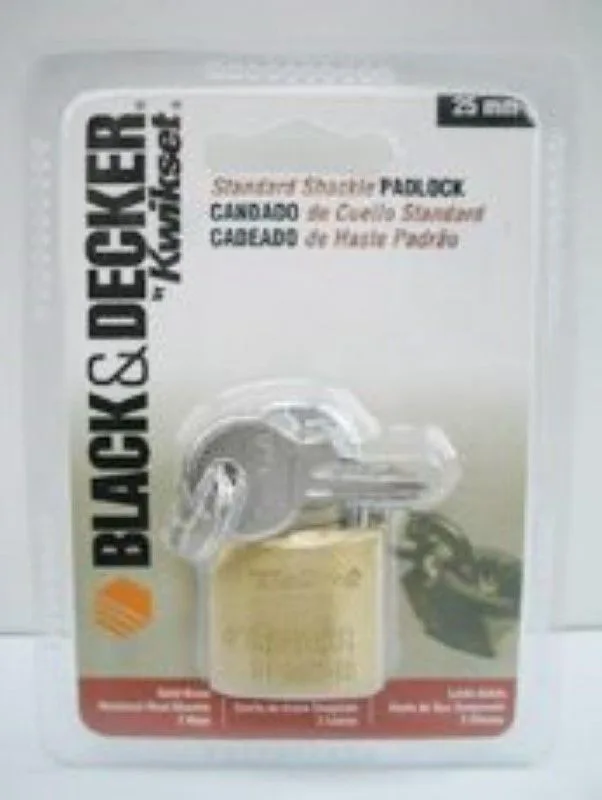 & Decker Black & Decker Padlock 25mm Brass (36/case) product image