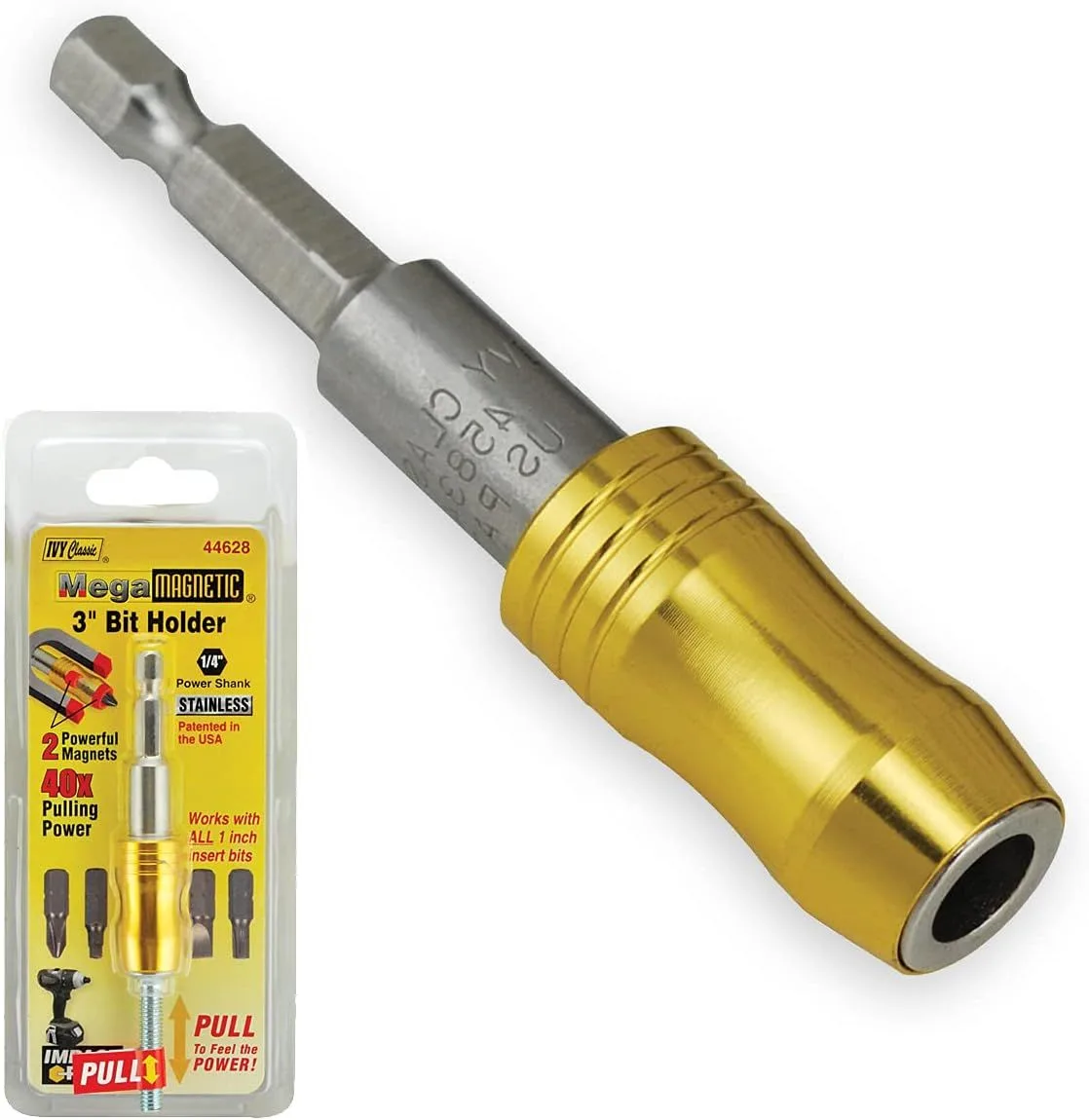 Classic 1/4 Inch x 3 Inch Mega Ivy Classic 1/4 Inch x 3 Inch Mega-Magnetic Bit Holder, Impact Plus product image