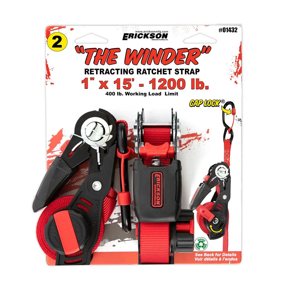 1 Inch x 15' Winder Retracting Ratchet Strap1200lb product image