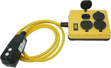Duplex Right Angle Quad Box with Gfci 14/3 6' SJTW Right Angle Power Block product image
