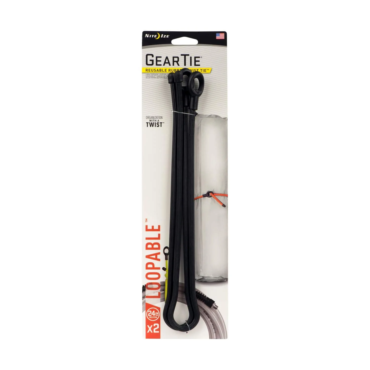 Tie Loop 24 Inch 2pk, Black Gear Tie Loop 24 Inch 2pk, Black product image