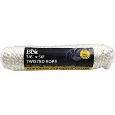 3/8 Inch X 50' White Twisted Nylon Packaged Rope product image