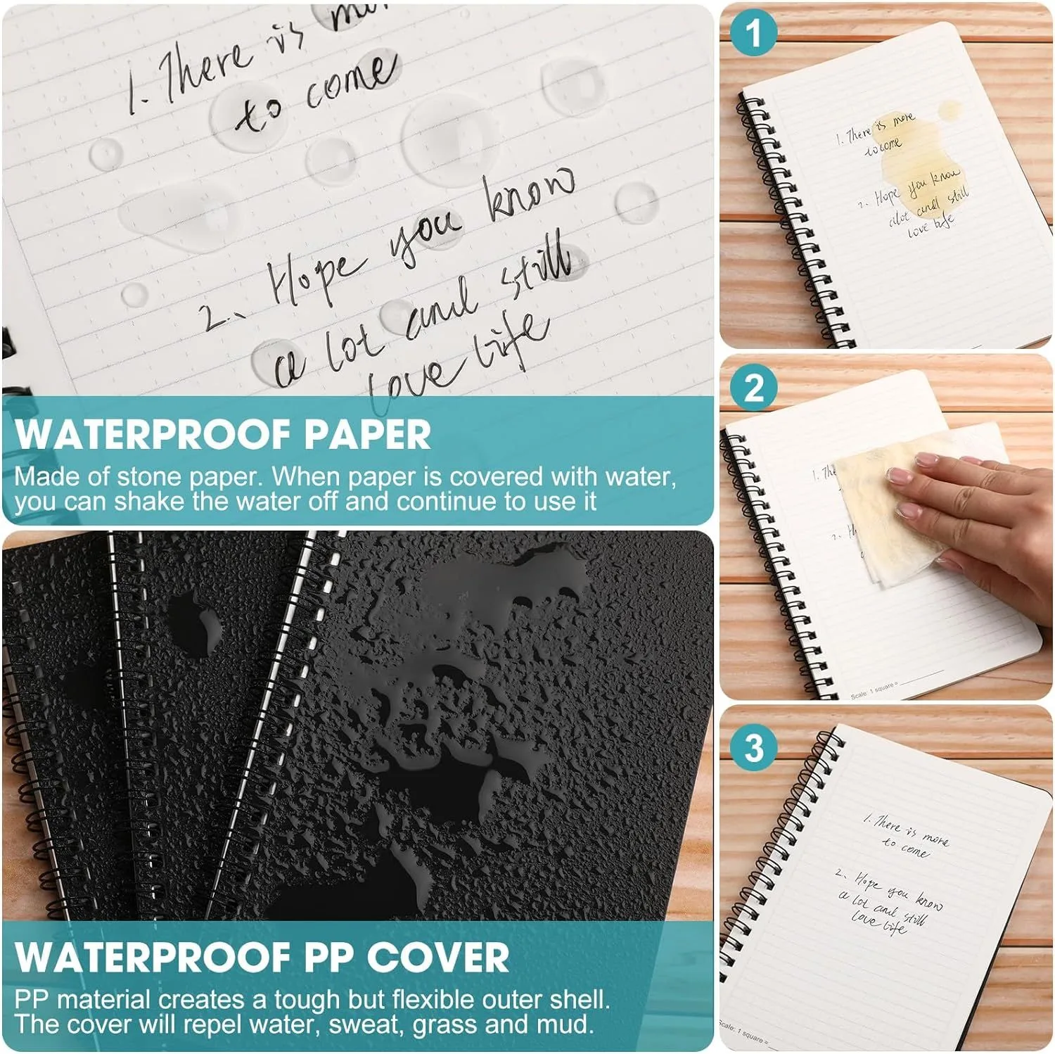 5 Inch x 7 Inch Waterproof Spiral Notebook Stone Paper Tactical All Weather product image