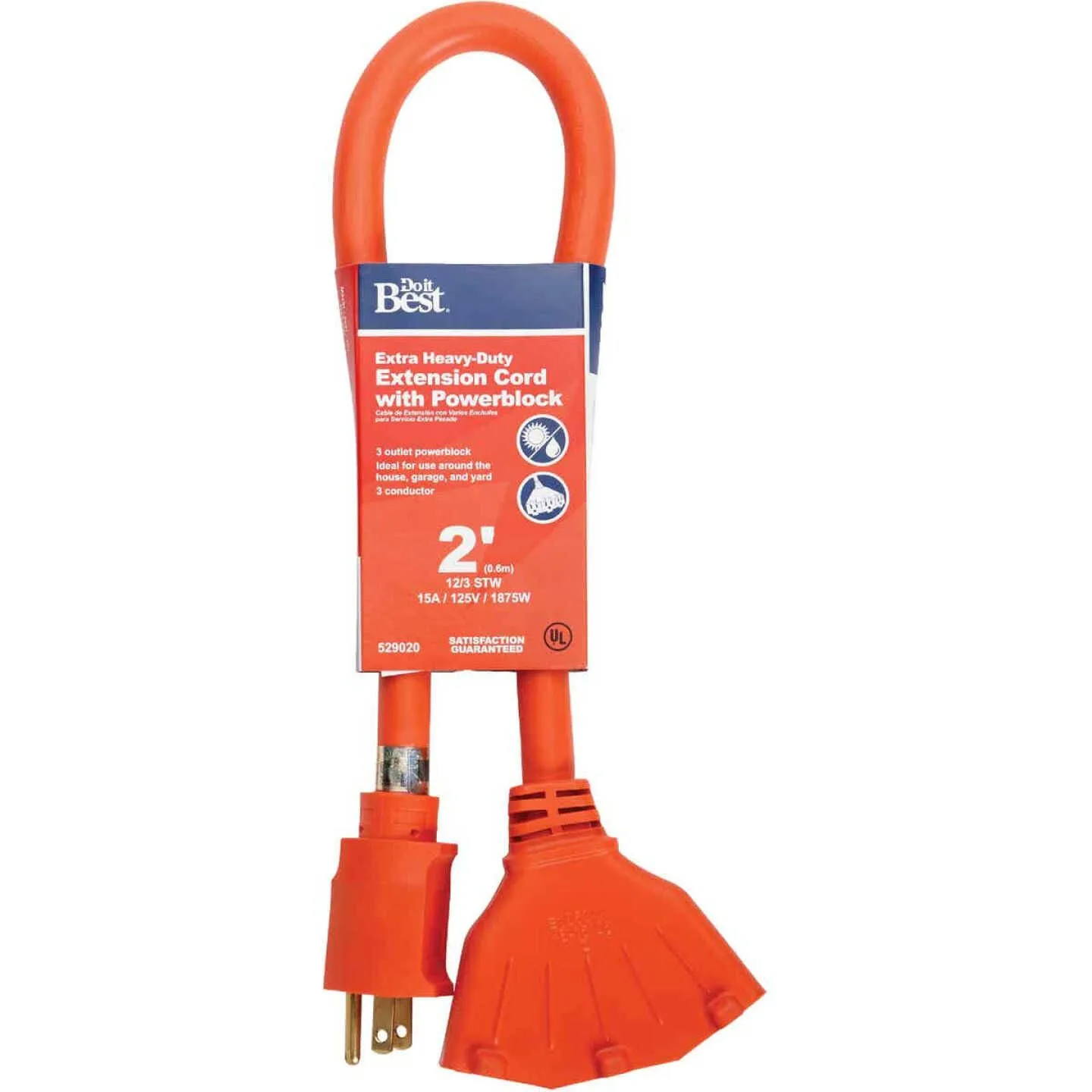 it Best 2' 12/3 Extension Cord with Powerblock product image