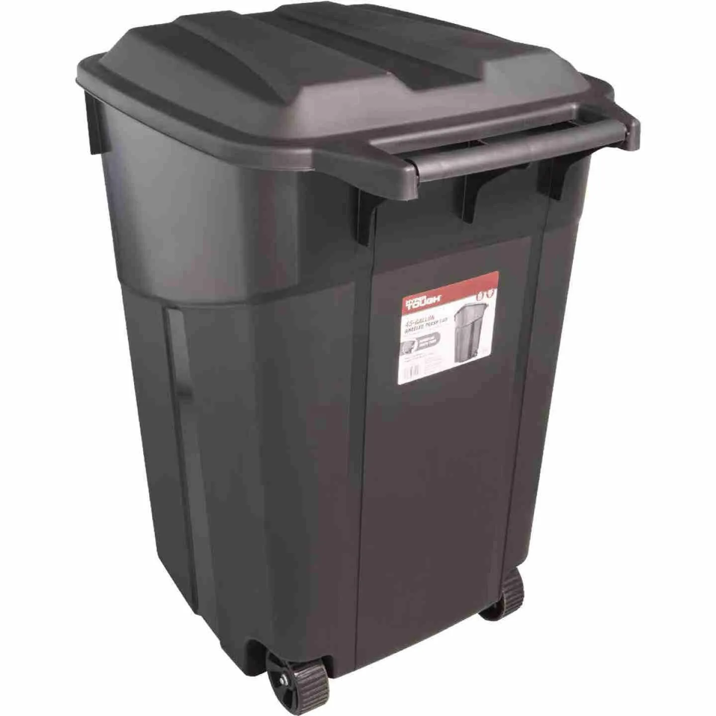 Solutions Rough and Rugged 45 Gal. Wheeled Trash Can with Attached Lid product image