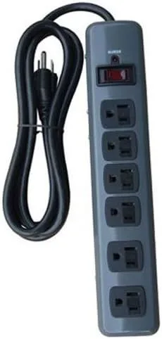 Electrician 6 Outlet Surge Strip Black product image