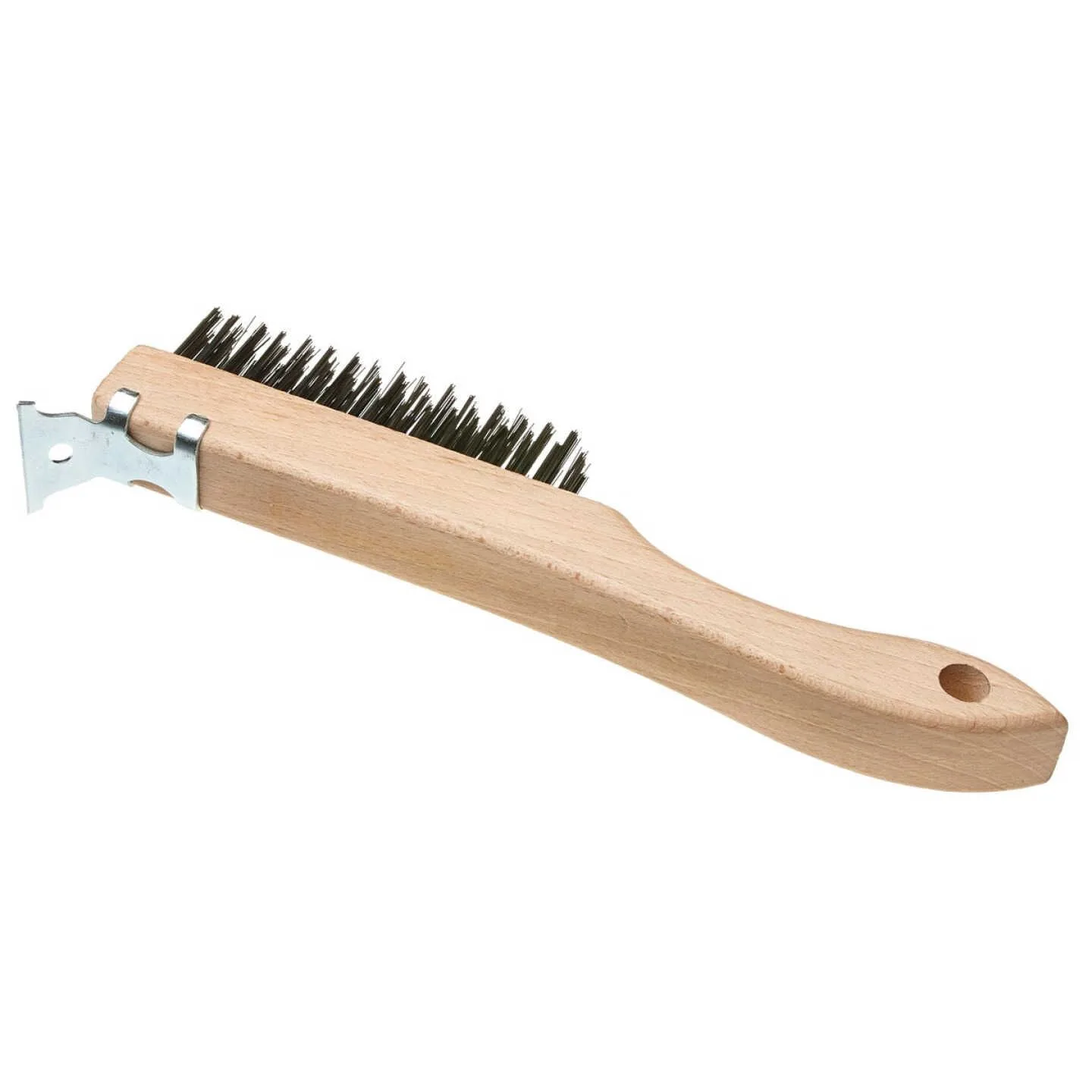 Look Wood Shoe Handle Wire Brush with Metal Scraper product image
