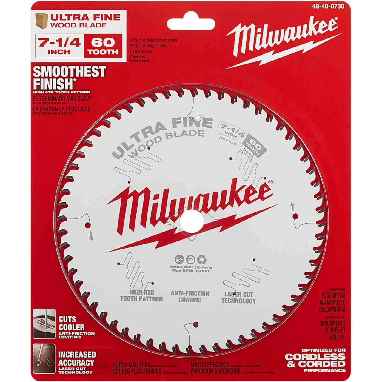 7 1/4 Inch 60T Ultra Fine Finish Circular Saw Blade product image