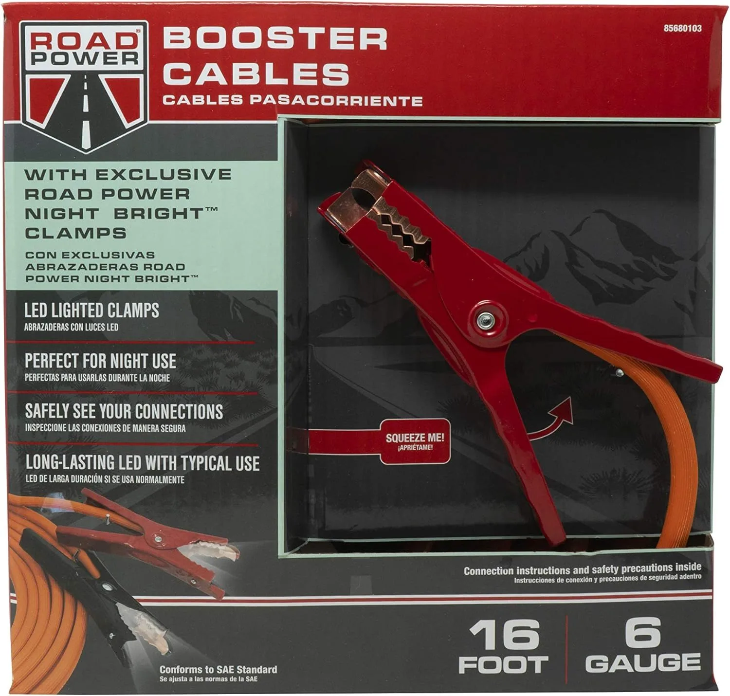 16 ft. 6 Woods 16 ft. 6-Gauge 250 Amp Orange Booster Cables product image