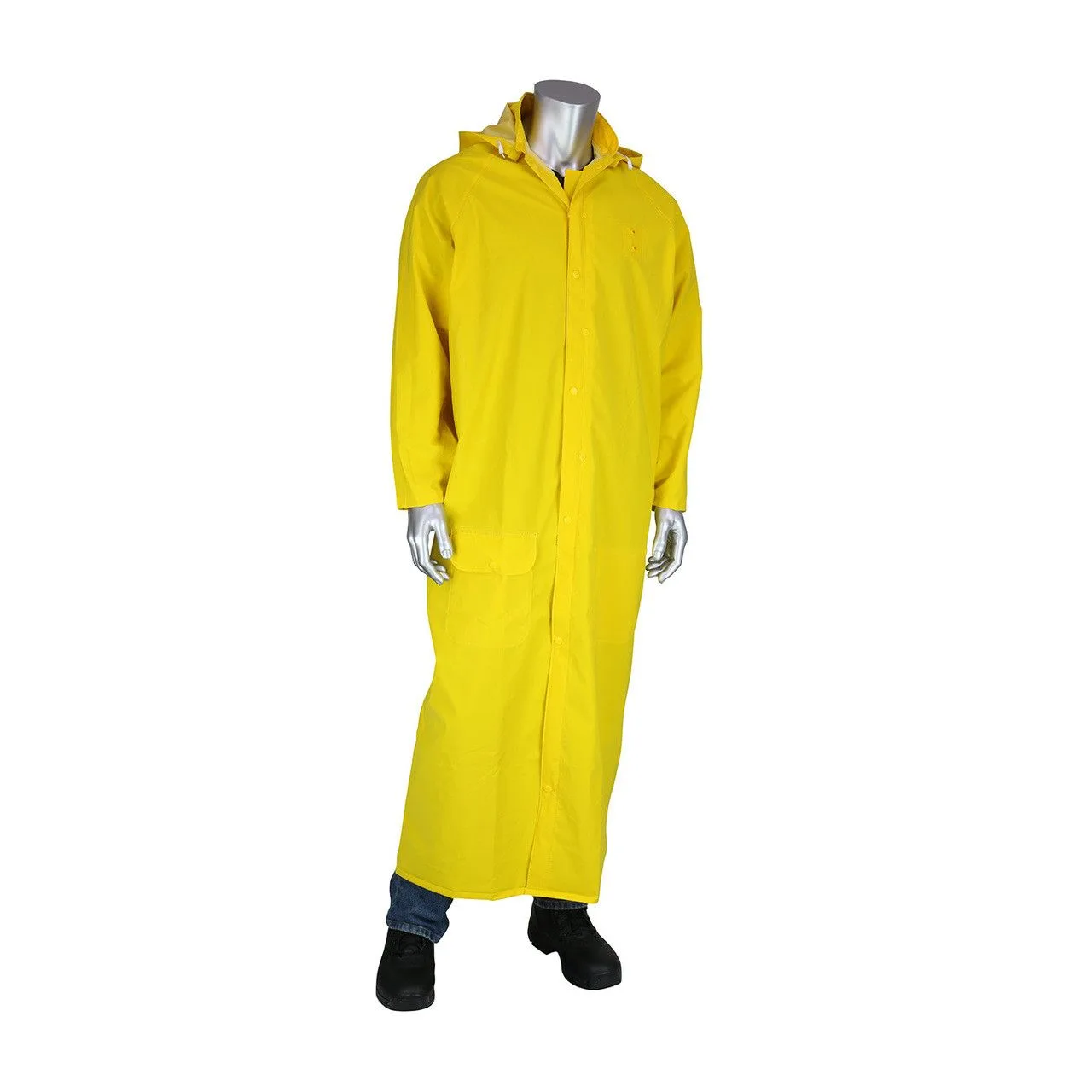 60 Inch Rider Raincoat Yellow 35mm PVC/Poly with Detachable Hood - XL product image