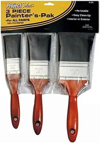 3pc Polyester Paint Brush Set (1 1/2 Inch, 2 Inch & 3 Inch) product image