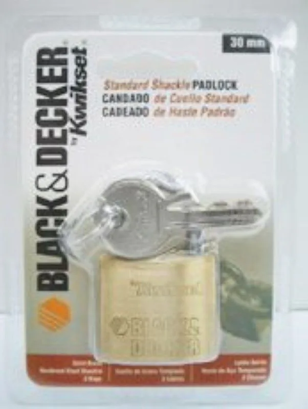 & Decker Black & Decker Padlock 30mm Brass (36/case) product image