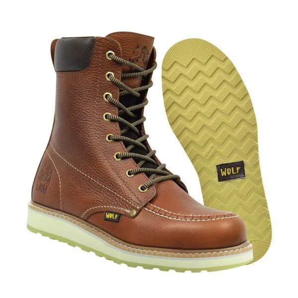 Brown P Wolf Brown P-Toe Boots Anti-slip, Classic, High, Poyurethane Sole, Work Boots product image